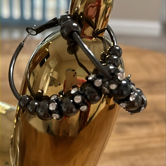 Large Beaded Hoops - Picture 2 of 4